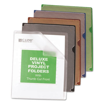 C-Line® Deluxe Vinyl Project Folders, Letter Size, Assorted Colors, 35-box freeshipping - TVN Wholesale